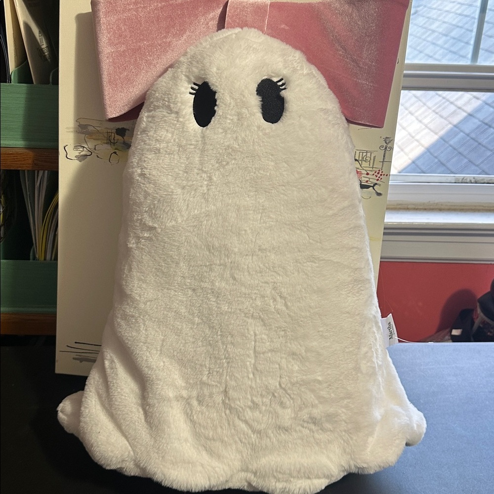 Martha Stewart halloween plush ghost with Pink Bow
